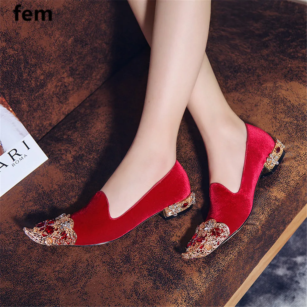 

Rhinestone Shing Toe Flats Shoes For Women Slip On Luxury Designer Shoes Loafers Crystal Gold Line Flower Heels Fashion Female