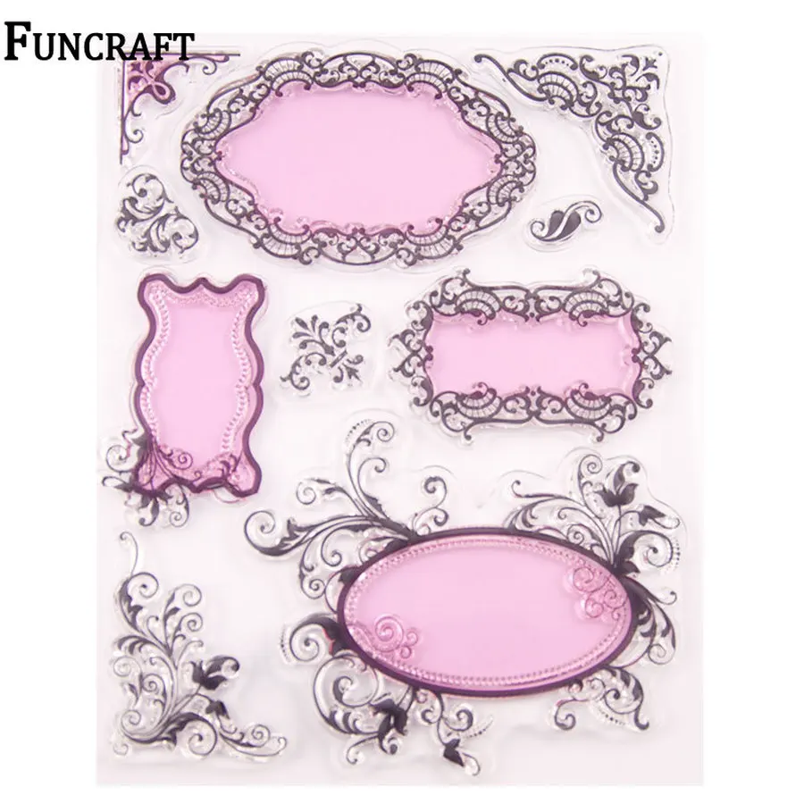 1 лист круглых красивых цветочных венков Листьев прозрачные резиновые штампы для