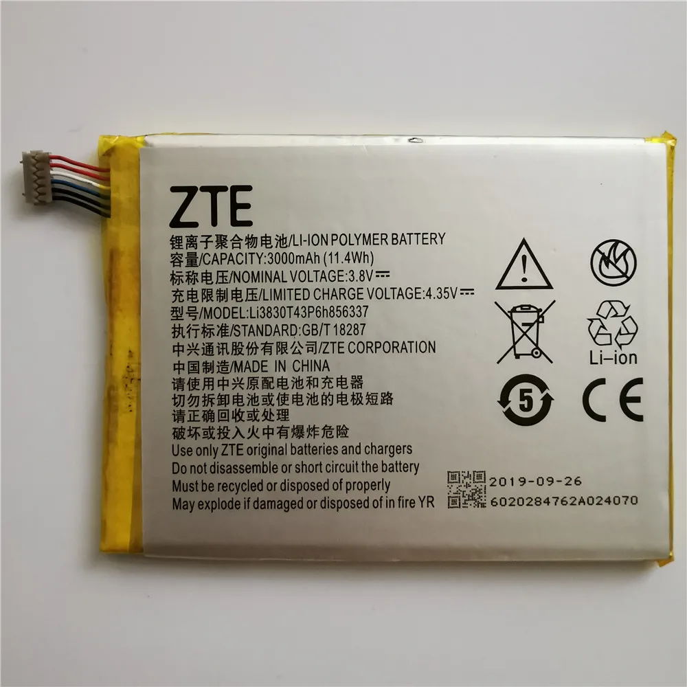 Оригинальный аккумулятор для телефона ZTE Li3830T43p6h856337 Blade S6 Lux Q7/-C G719C N939St V5 Pro N939ST N939SC