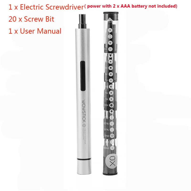 Screwdriver WOWSTICK прецизионные отвертки набор инструментов Аккумуляторный беспроводной светодиодный Набор отверток с подсветкой для ремонта - Цвет: Screwdriver