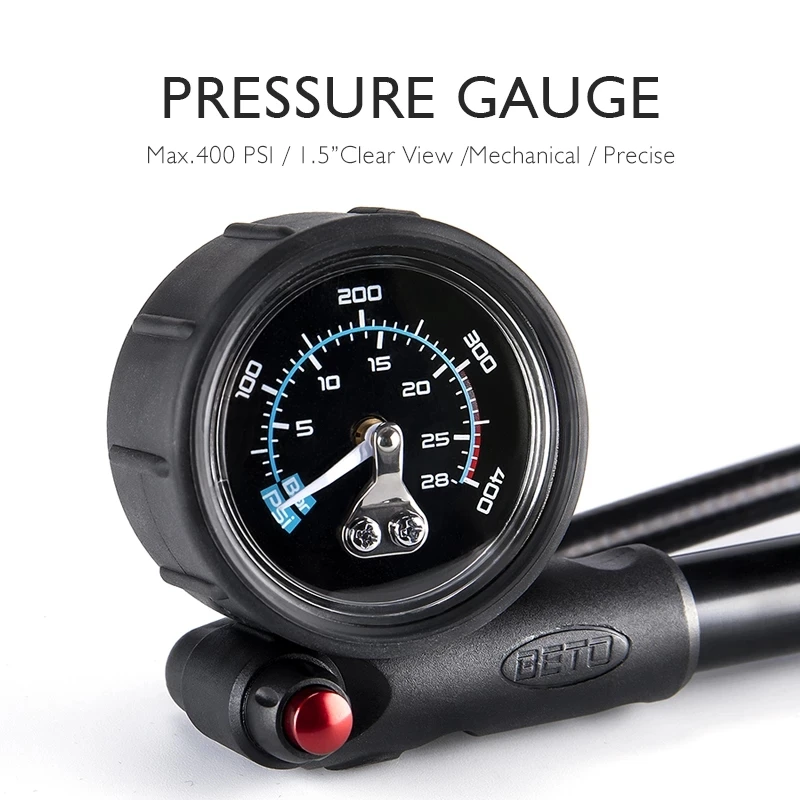 Beto Bike Shock Pump MTB Fork / Rear Suspension For Bicycle 400 PSI Hose Air Hand With Pressure Gauge Inflator | Спорт и развлечения