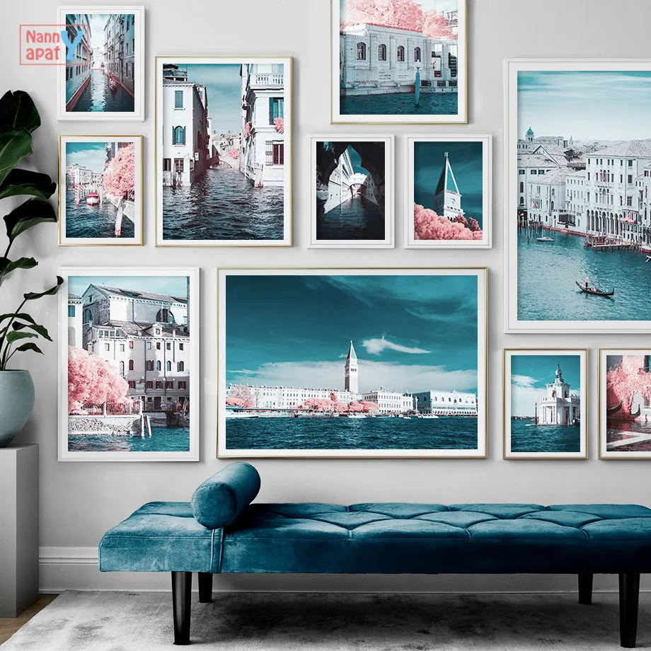 

Венеция-город на воде плакат река корабль настенное Искусство Холст Живопись скандинавские плакаты и принты настенные картины для украшен...