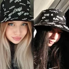 Модная Панама с надписями и граффити, женская летняя и весенняя черно-белая мужская шапка в стиле хип-хоп, двухсторонняя одежда, шляпы в рыбацком стиле, Мужская Панама