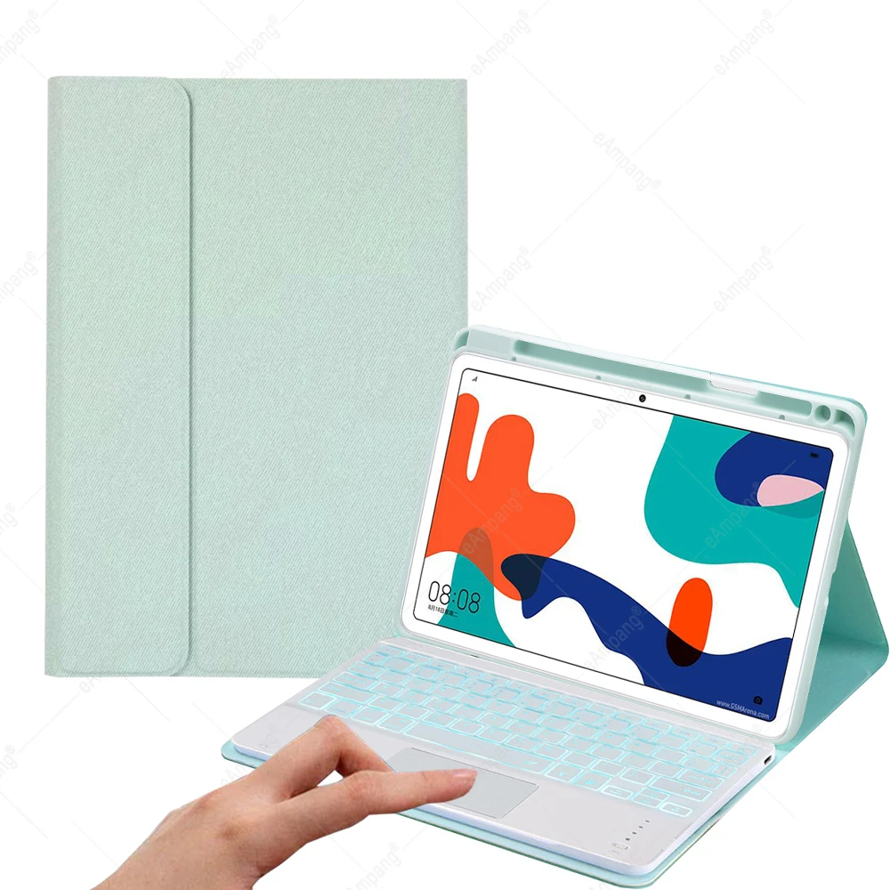 backlit touchpad keyboard case for huawei matepad t10 t10s 10 4 pro mediapad m6 10 8 korean spanish arabic backlight keyboard free global shipping