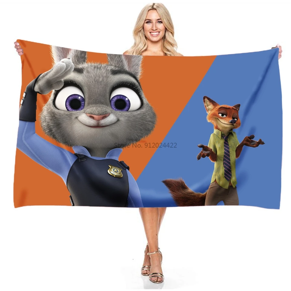 

Полотенце с мультипликационным изображением зоотопии, Пляжное 3d-полотенце из микрофибры с цифровым принтом, банное полотенце, полотенца дл...