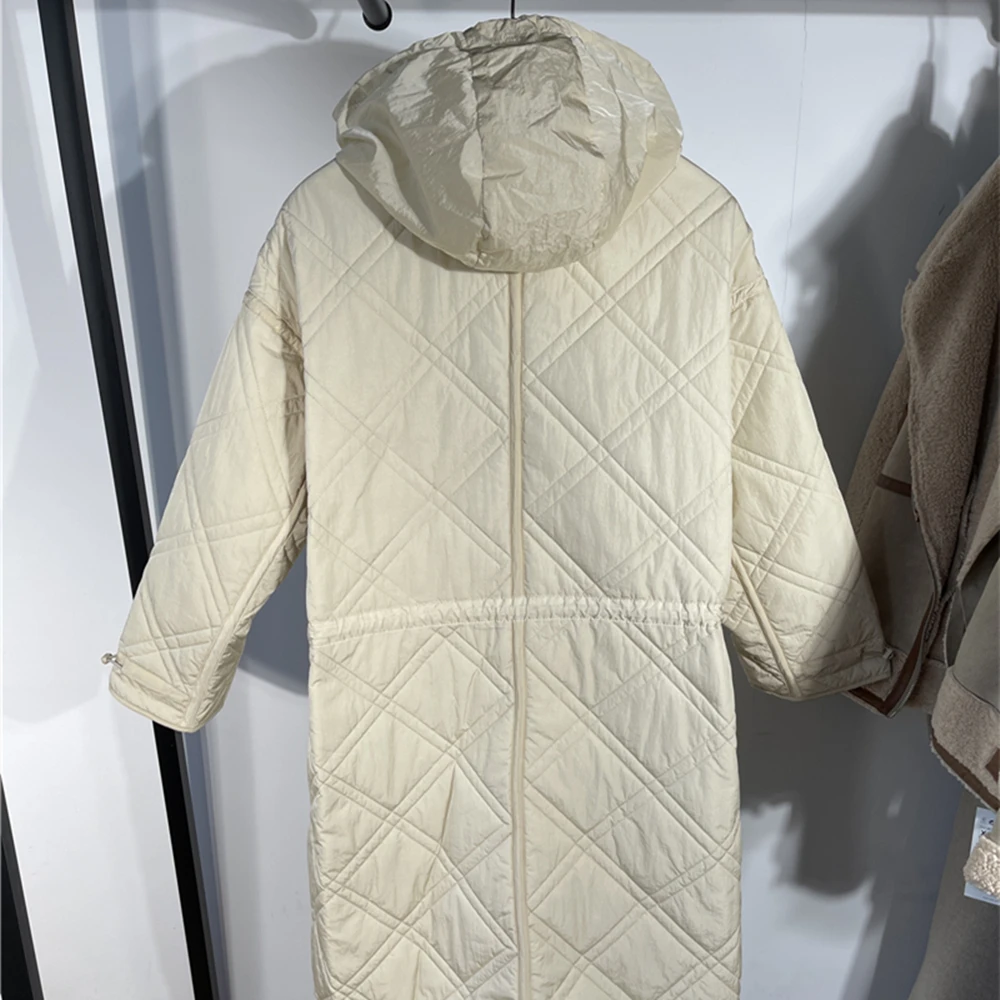 Женское легкое хлопковое пальто средней длины с капюшоном Простой Модный жакет