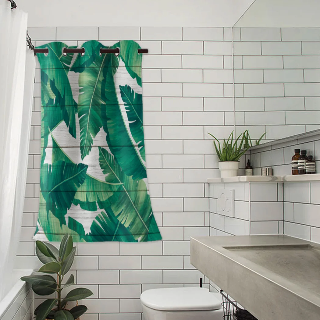 Тропические растения пальмовых листьев дерева занавески на окна с принтом