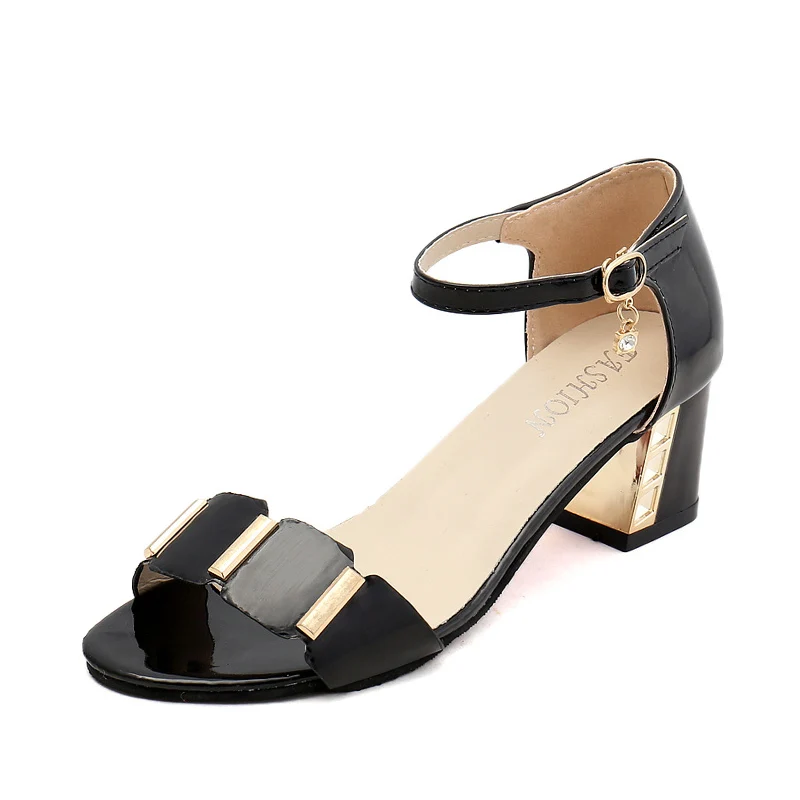 

Summer Women Fashion High Heel Shoes Crystal Pu Buckle Footwear Women Pumps Female Sandals Party Wedding Shoes Casual Sandals
