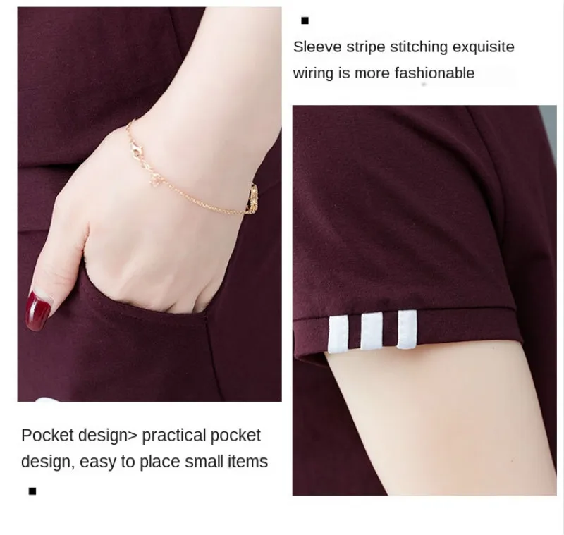

Plus Size Tracksuit For Women Short-sleeved Summer Clothes 2020 Short Sleeve Trousers Loose Cotton Casual Wear Two-piece Set