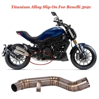 titanium alloy slip on for benelli 502c motorcycle exhaust muffler contact middle link stainless steel connect motorcycle exhaus