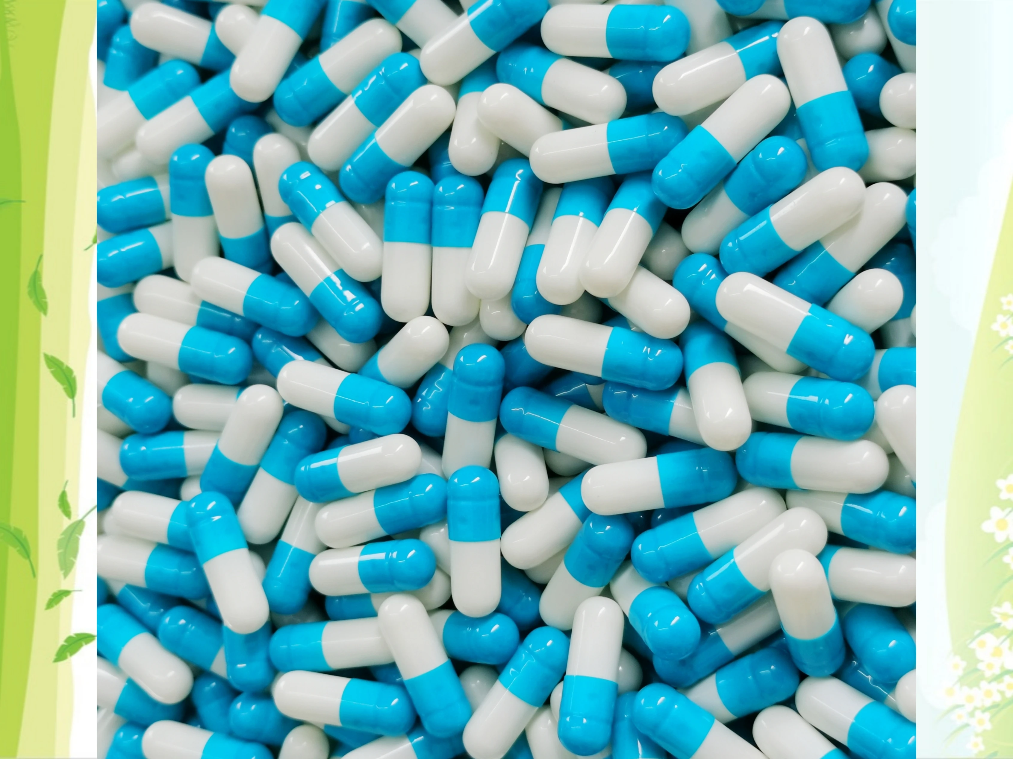 4 #2000 шт.! Сине-белые капсулы размера твердые желатиновые пустые 4! (доступны