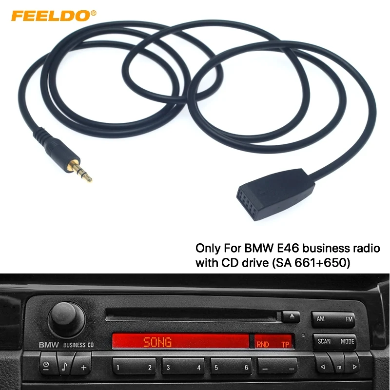 FEELDO 6 шт. 3 5 мм штекер AUX входной кабель адаптер только для BMW E46 с бизнес CD радио