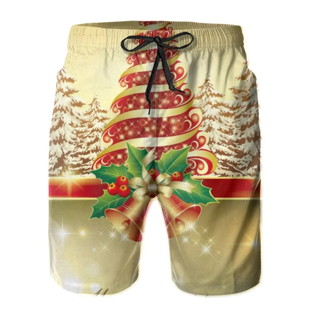 

Мужские пляжные шорты, быстросохнущие мужские плавки для плавания с рождественской елкой, мужские купальники, купальник, пляжная одежда, пл...