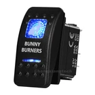 Тумблеры SPST BUNNY водонепроницаемые IP66, синяя светодиодная подсветка, 5 контактов, ВКЛ.ВЫКЛ., для судовых автомобилей, лодок, домов на колесах, 1224 в