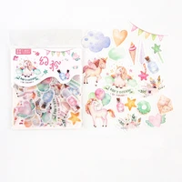 40 pcs pack fantasy unicorn paradise adhensive stickers decorative album diary hand account decor