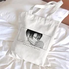 Аниме Levi Attack On Titan Сумка-тоут сумки покупателя (Shingeki No Kyojin) сумки для покупок сумки через плечо Для женщин Сумки-холсты Сумки из натуральной кожи для повторного использования