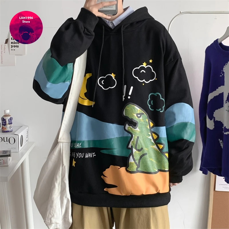 

Japanese Streetwear Mens Sweatshirt Long Sleeve Autumn Spring Casual Hoodies Top Harajuku Men Clothing Boys Blouse Hoodies Men