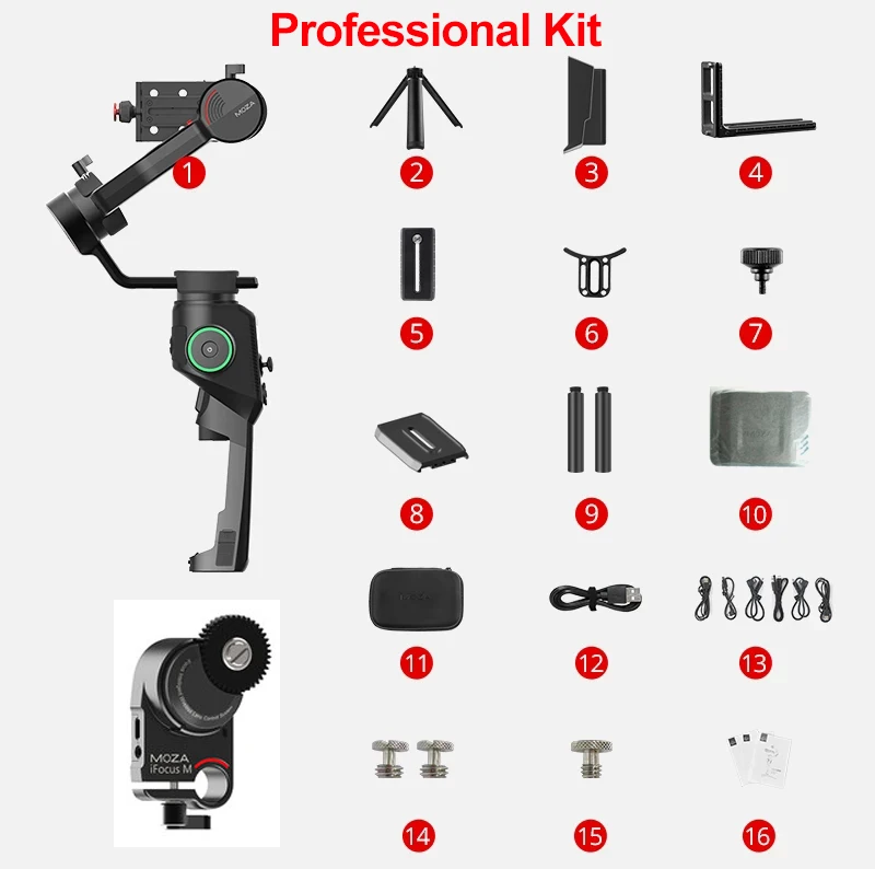 Professional Kit MOZA Aircross 2 3-осевой ручной шарнирный стабилизатор для камеры GoPro для BMPCC беззеркальная камера DSLR RX100 A7 Panasonic GH5 GH4 PK Zhiyun Crane - Цвет: Professional Kit