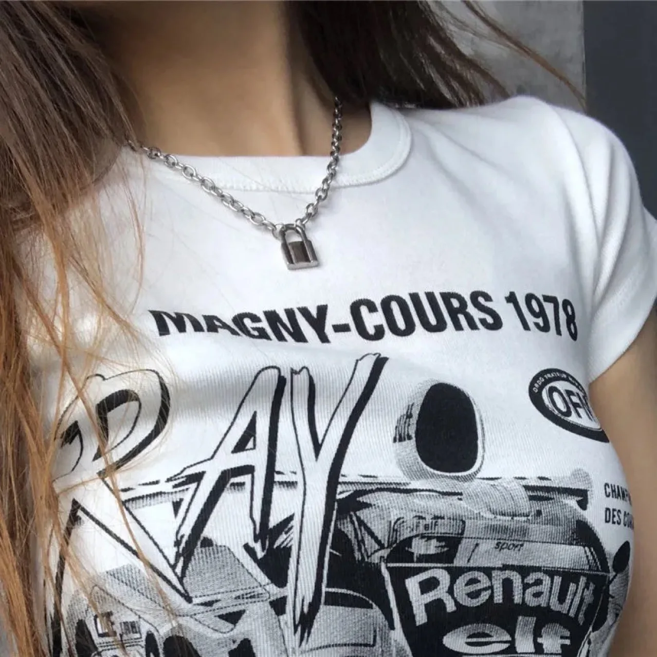 

2021 New Summer Loose and Casual Women's Round Neck Tops, Fashion Car Letter Print Short Sleeve Fit T-Shirts Hot Outfits