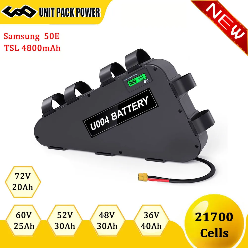 

21700 Ebike Battery 72V 60V 52V 48V Samsung TSL Trangle Electric Bicycle Battery for 3000W 2800W 2000W 1800W 1500W 1000W 500W