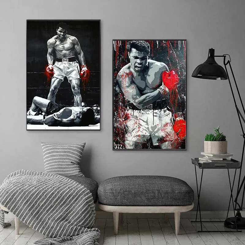 

Muhammad Ali Poster Boxer Champion Inspirational Canvas Paintings Abstract Wall Art Print Picture Living Room Bedroom Home Decor