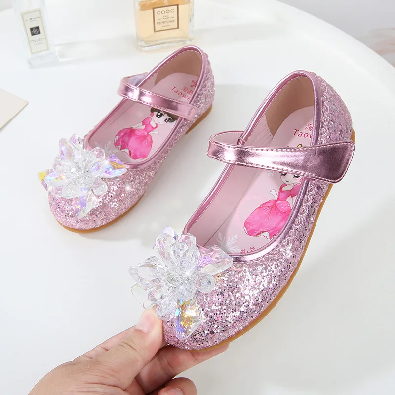 

Little Princess Shoes Autumn Children Rhinestone Fine Mary Jane Shoes for Party Wedding Show Kids Fashion Flat Low Heels Shoes