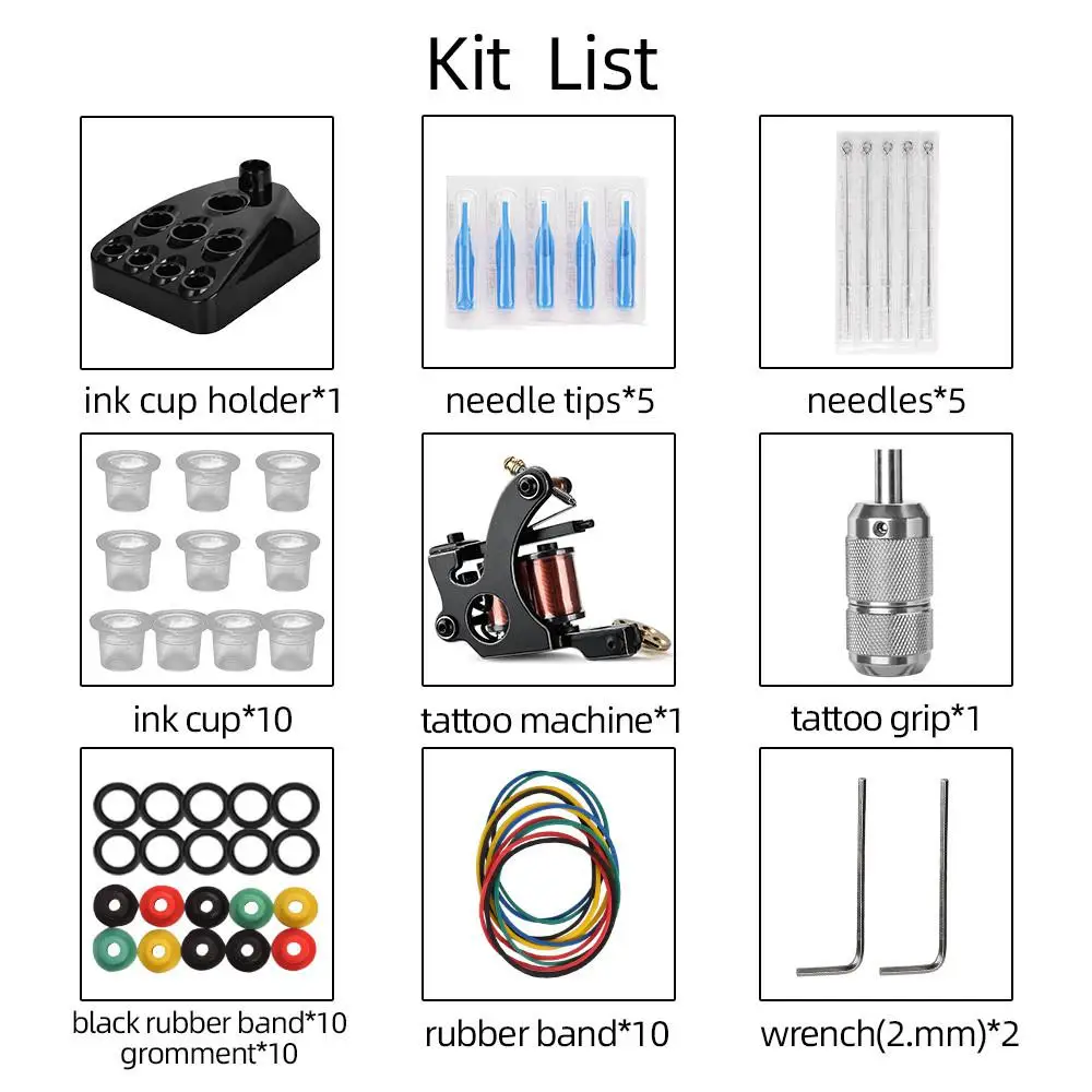 

XY Fancy Lightweight Wave Nail Coil Tattoo Machine 9 Hole Color Holder Tattoo Set