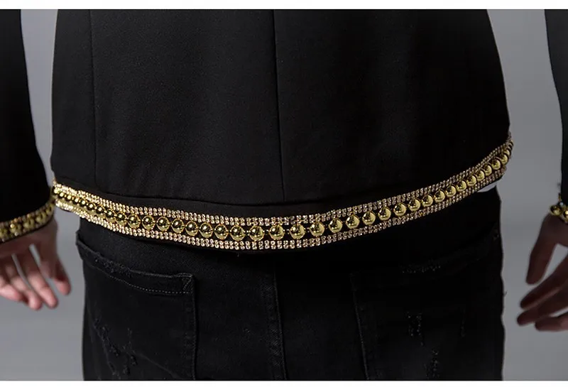 Wear Korean Men's Pearl Embroidery Coat Male Trend Blazer Hombre Stage Party Club Designer Jacket Men DJ Host Mens Blazer Jacket