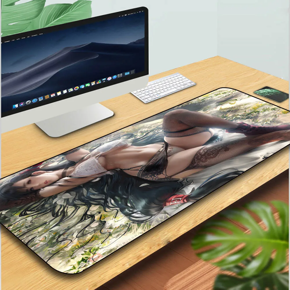 

GuJiaDuo Newest Sexy Girl Large Mouse Pad XXl Laptop PC Gamer Keyboard Carpet Mat Gaming Accessories Gaming Mouse Pad 90x40 Desk