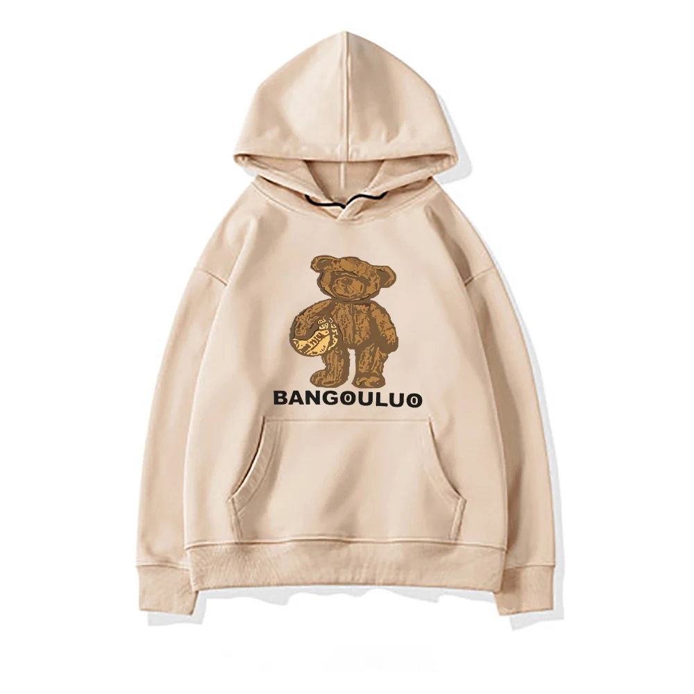 

Bamgouluo Print Female Hoodies New Street Vintage Top Fleece Oversized Hoodie Creativity Crewneck Clothes Woman