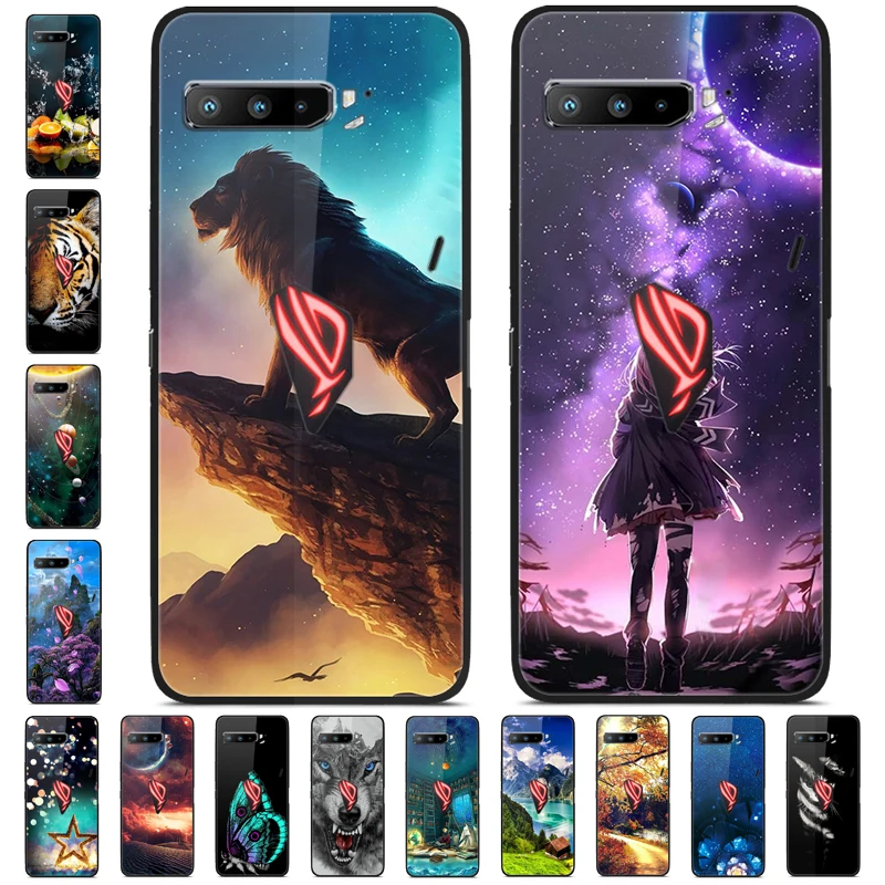 Для Asus ROG Phone 3 ZS661KS чехол из закаленного стекла жесткий для телефона Phone3 Бампер