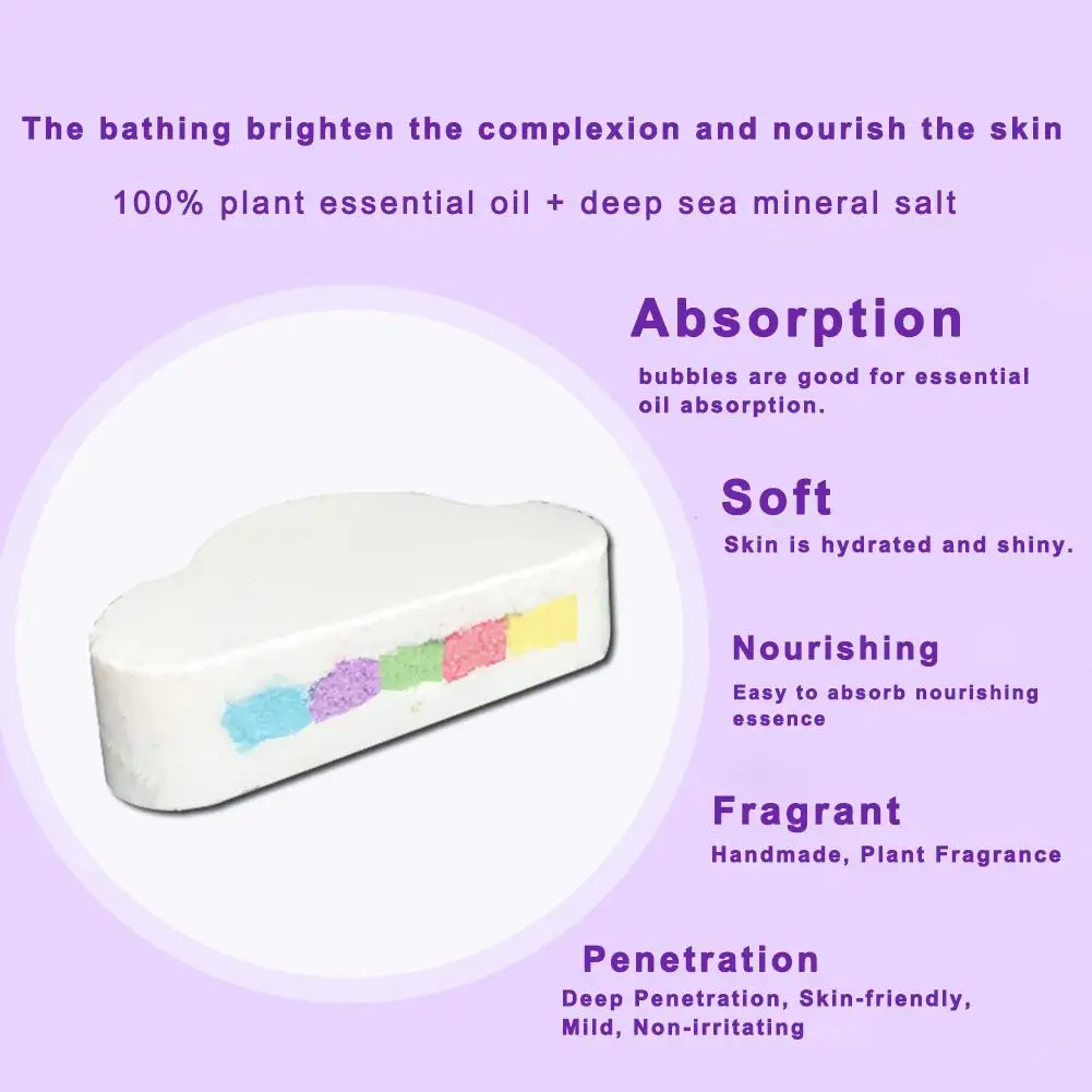 Радуга облако Бомба для ванны безопасный материал кожа увлажнение кожи красивый