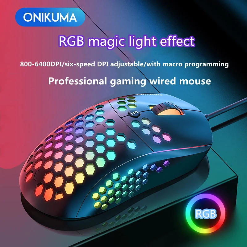 

New CW903 wired professional gaming mouse six-speed DPI adjustable RGB light USB interface mouse is suitable for desktop laptops