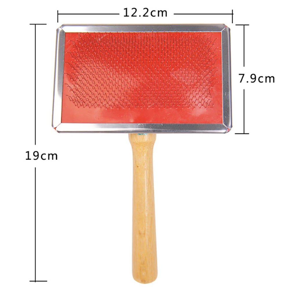 Расческа для ухода ха шерстью животных Массажная щетка волос с деревянной ручкой