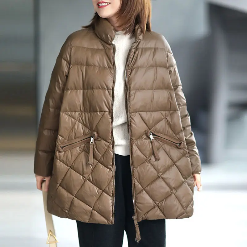 

2022 New Autumn Winter Cotton-padded Jacket Women's Clothing Korean Literary Loose Stand-up Collar Parkas Winter Coats d893