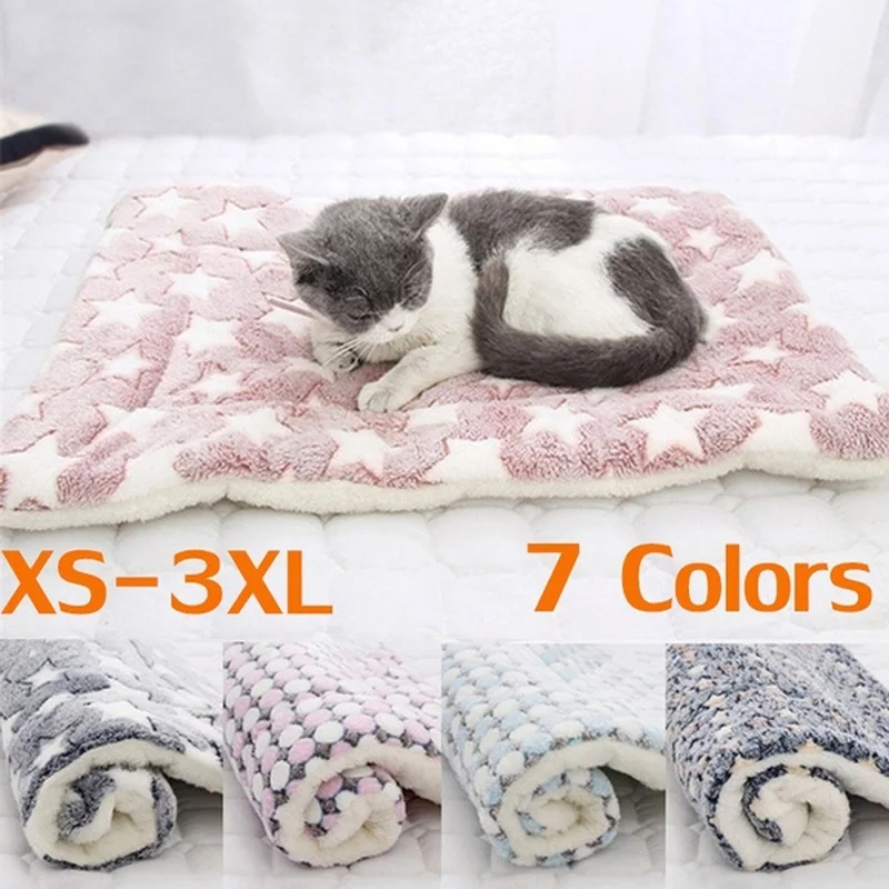 

7 Colors Pet Mat Soft Flannel Dog Cat Bed Winter Thicken Warm Cat Dog Blanket Puppy Sleeping Cushion Bed Blankets Supplies