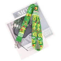 zf3373 1pcs cartoon green frog neck strap lanyards id badge card holder keychain phone gym strap webbing necklace kids gift