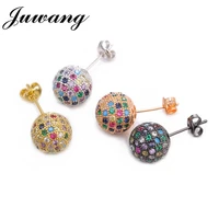 juwang rhinestone stud earrings women aretes de acero inoxidable para mujer earings fashion jewelry aretes de mujer 2019