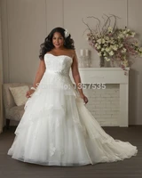hot sale 2018 plus size wedding dress with lace appliques bridal gowns vestido de noiva free shipping lace up organza dw286