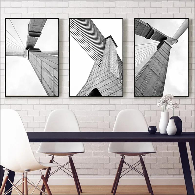 

Architecture Landscape Canvas Painting Poster Print Black and White Photography Wall Art Picture Home Art Decor