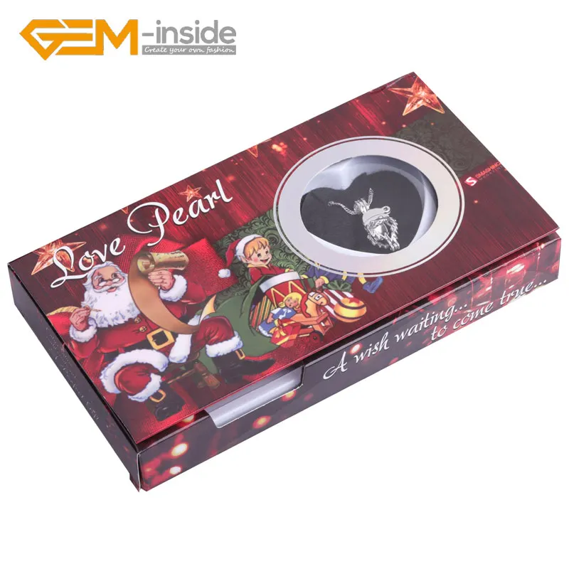Натуральный пресноводный жемчуг Merry Christmas Wish Box набор колье Oyster DIY Ювелирные изделия вакуумная упаковка клетка любовь для женщин подарок 1 коробка - Окраска металла: Christmas Santa