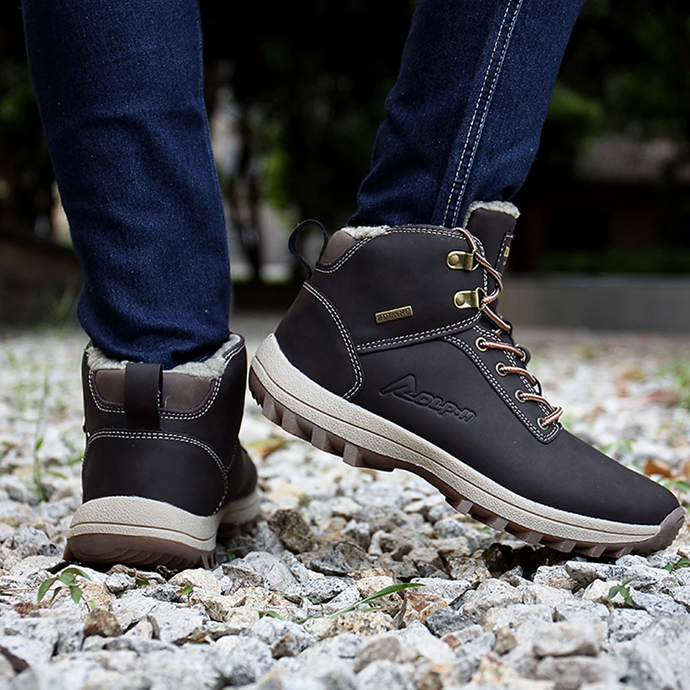 Лидер продаж Новинка мужские ботинки нескользящая зимняя теплая обувь зимние
