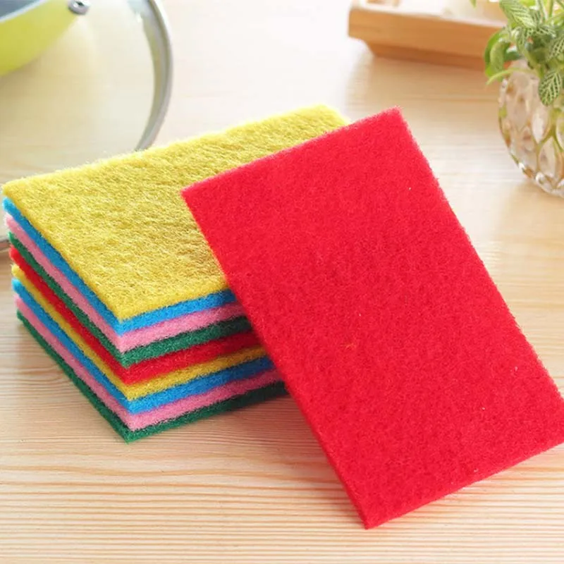 

Kitchen Home Clean 10pcs Scouring Scour Scrub Cleaning Pads Random Color Strong Decontamination Dish Towels