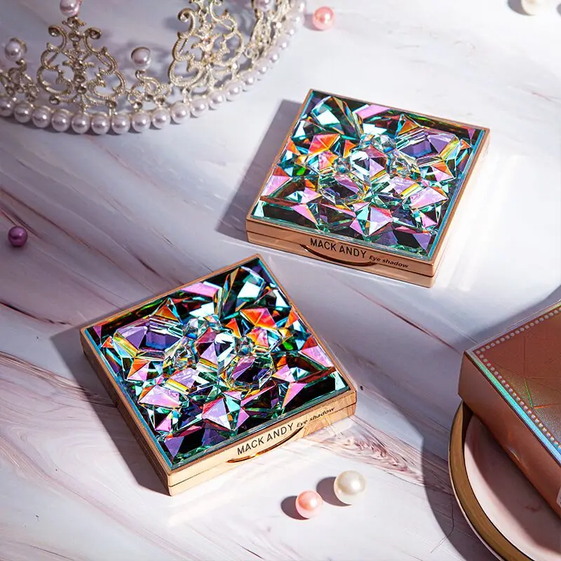 Макияж тени для век палитра макияжа Кисти 9 цветов мерцающие пигментированные