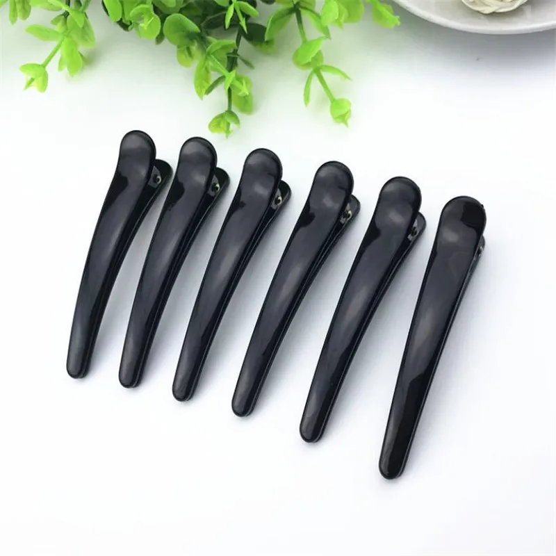 10PCS Professional Hairdressing Salon Hairpins Black Plastic Single Prong DIY Alligator Hair Clip Hair Care Styling Tools images - 6