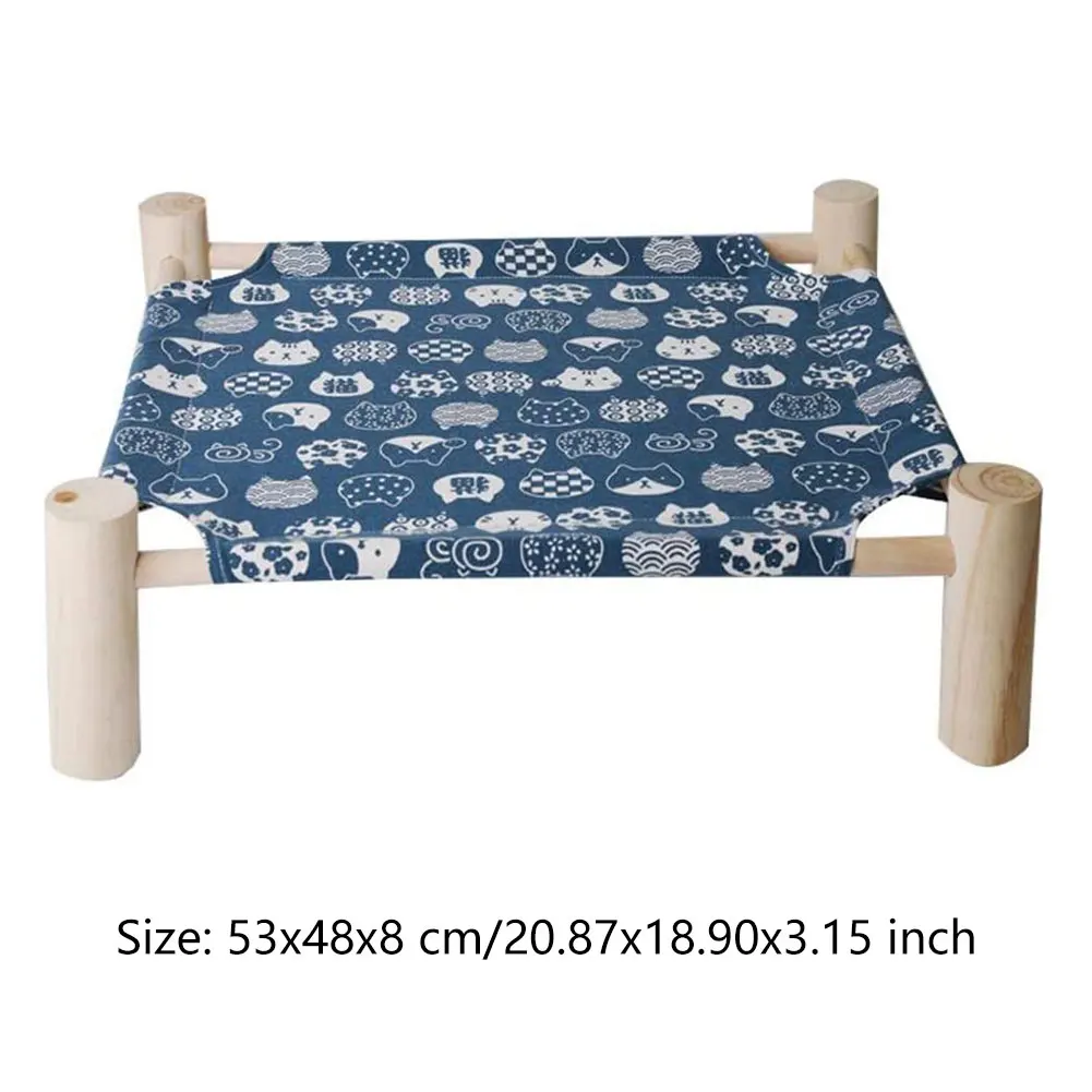 

Eleveted Pet Bed Lounge Cat Dog Sleep Hammock Breathable Cooling Portable Wood Frame Raised Small Lightweight Comfortable Bed