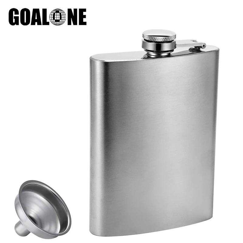 GOALONE 1 2 3 4 5 6 7 8 9 10oz Stainless Steel Hip Flask with Funnel Leak Proof Screw Cap Pocket Flask Alcohol Whiskey Hip Flask