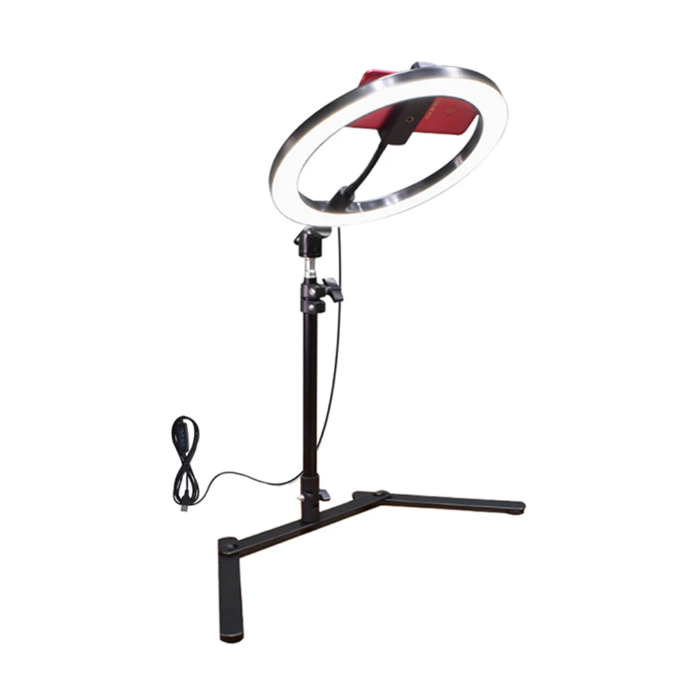 

High Quality 10 Inch Selfie Led Ring Light with Stand Overhead Arm Clip for Phone , Desktop Laptop Lights Live Stream