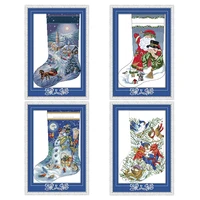 joy sunday christmas socks view cross stitch kits printed chinese counted embroidery needlework decorations for home embroidery