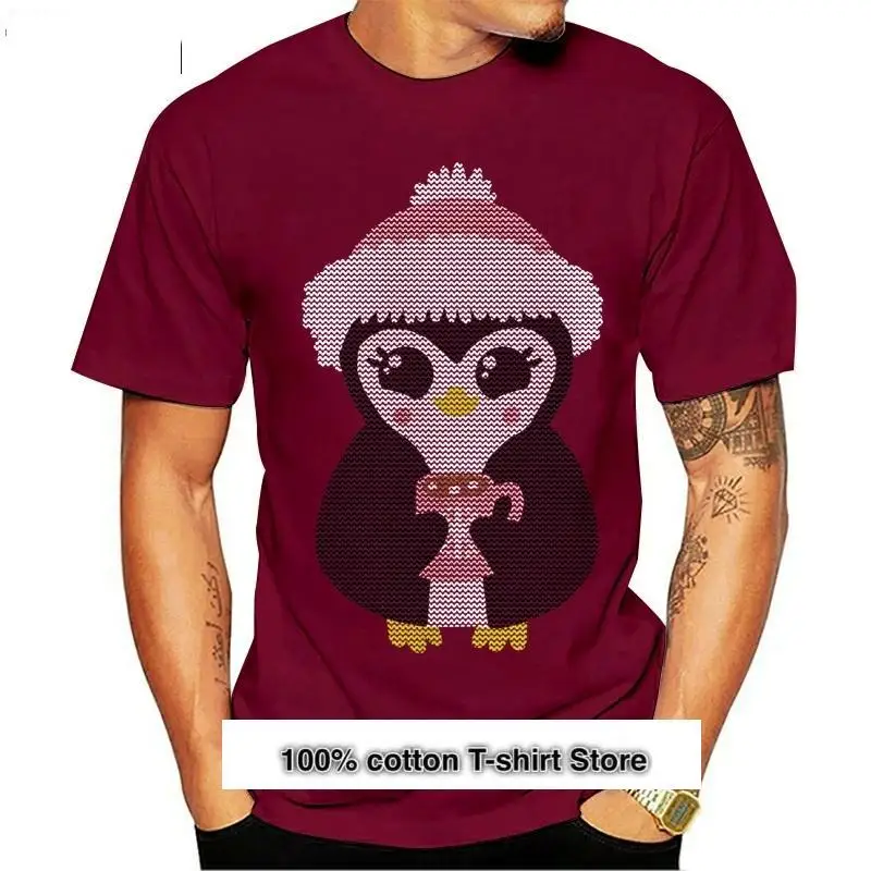 Camiseta графика потерянные боги уютный какао Пингвин для девочек, camisa Camiseta informal с принтом